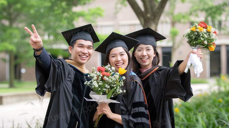 大学毕业季同学开心合照图片