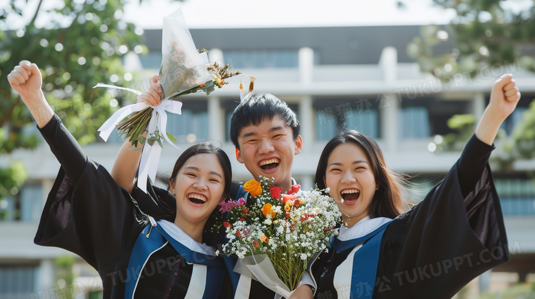 大学毕业季同学开心合照图片