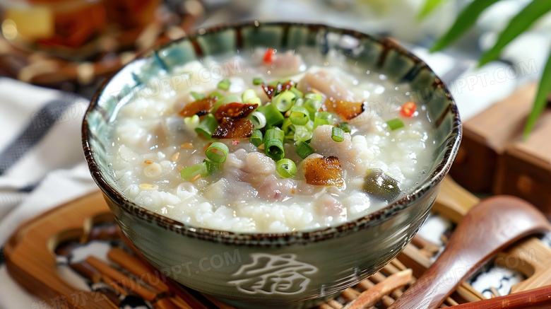 传统美食皮蛋瘦肉粥图片