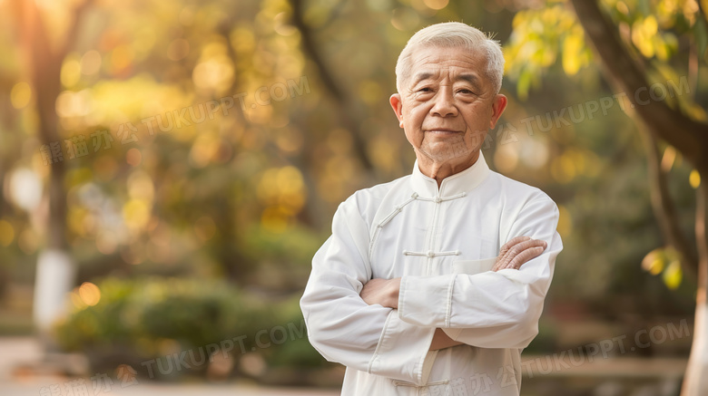 运动健身的男性老年人图片