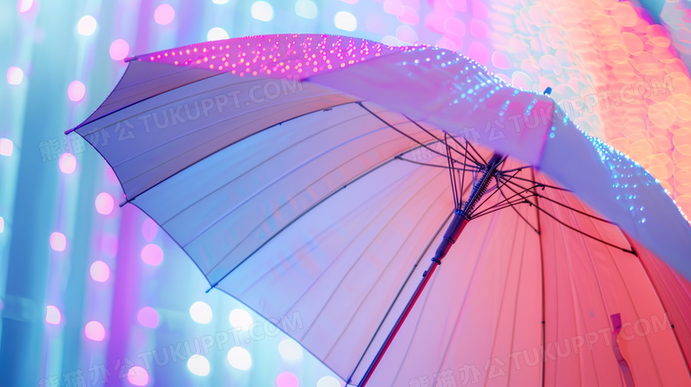 打开的彩色雨伞图片