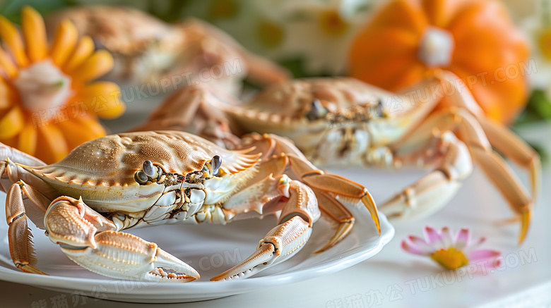 餐桌上的美食海鲜螃蟹图片