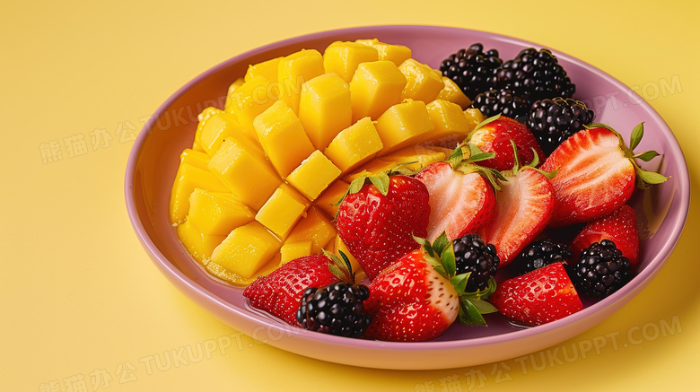 新鲜水果切片果盘图片