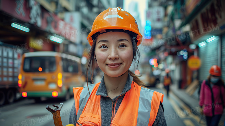 工地女工人农民工安全生产图片