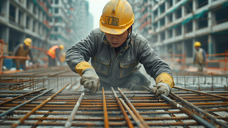 工地建筑工人特写安全生产图片