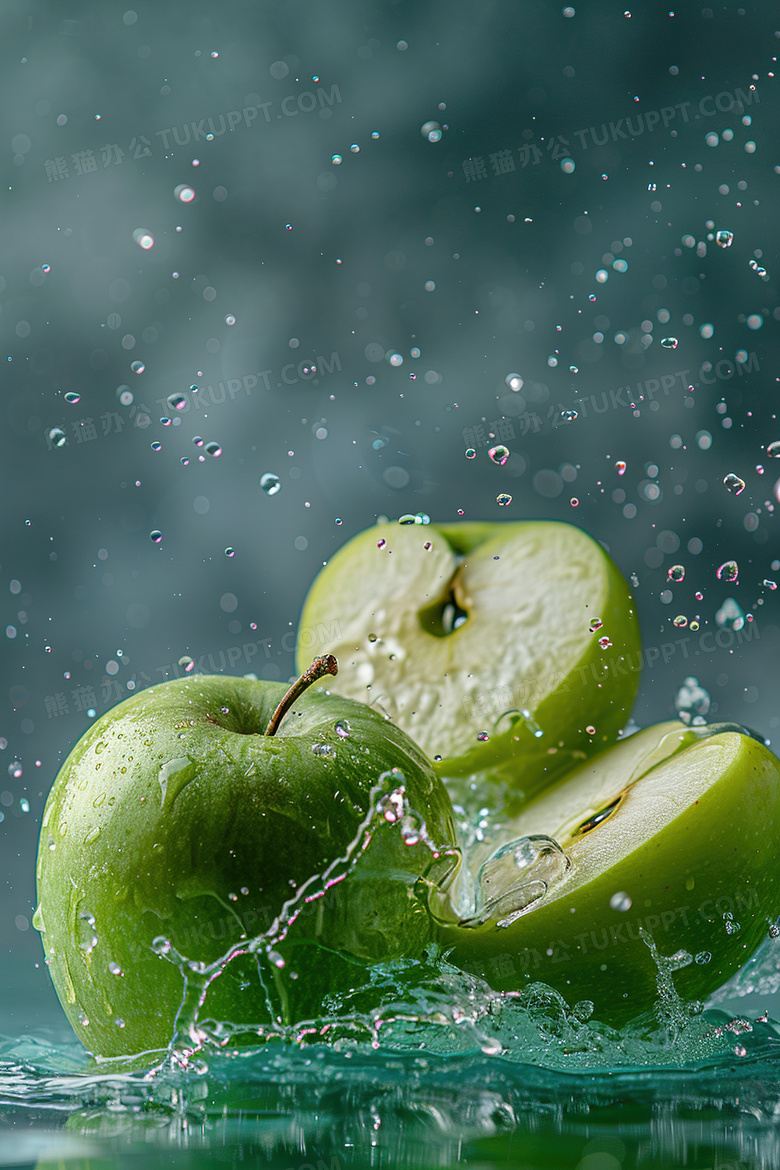 新鲜水果青苹果动态图片