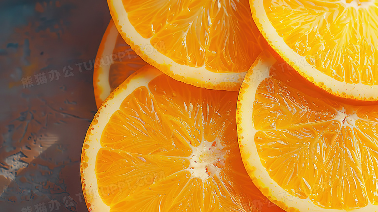 新鲜水果橙子切片图片