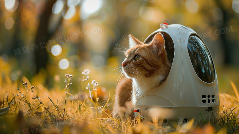 宠物背包里的小猫户外图片