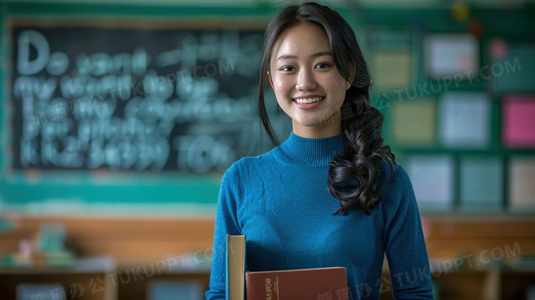 年轻女老师在教室里图片