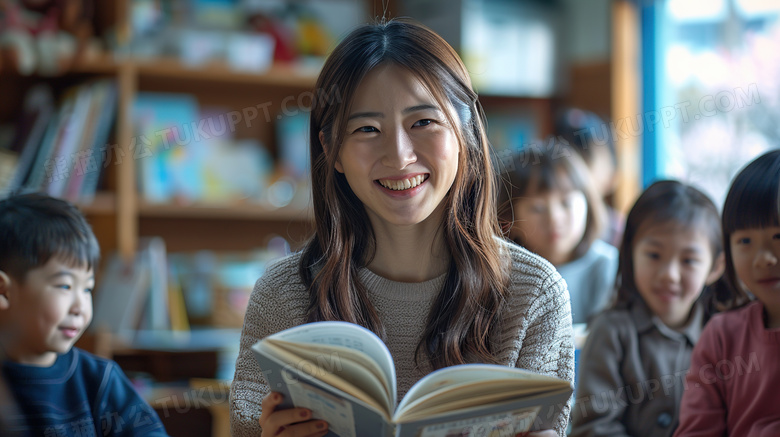 家教女老师给学生辅导功课图片