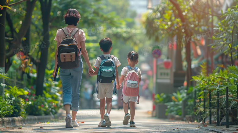 老师护送孩子回家教师节图片