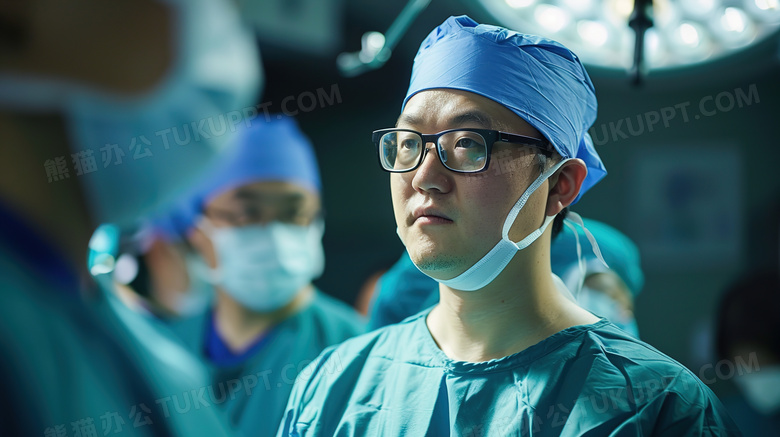 医疗团队手术室里的男医生图片