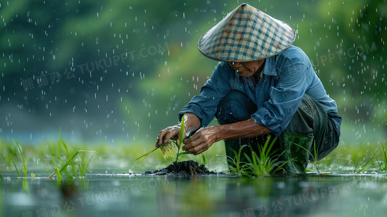 农民在田地里劳作图片