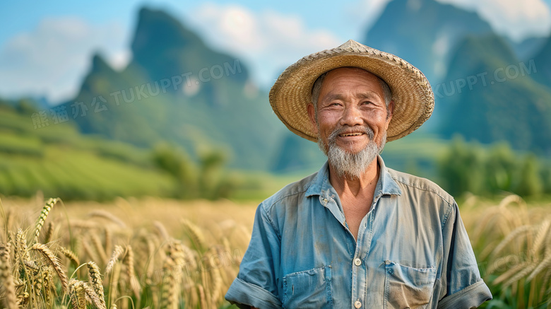 农民在田地里劳作图片