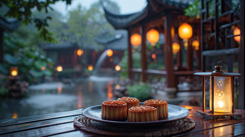 中秋节月饼中国风图片