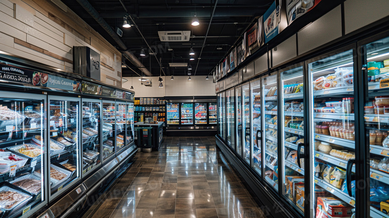 商场购物超市货架图片