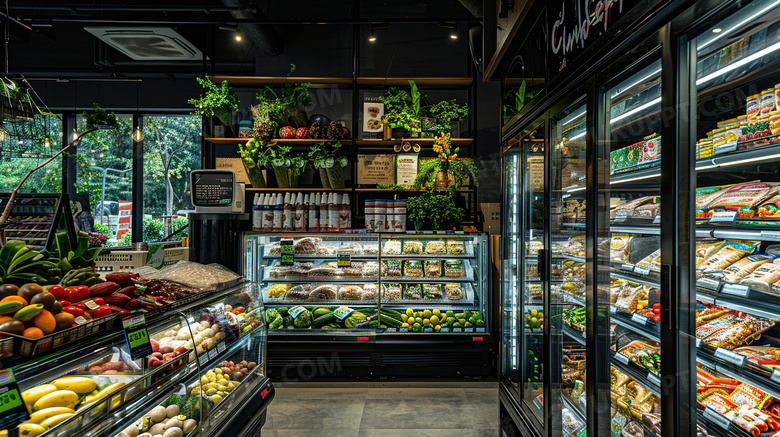 商场购物超市货架图片