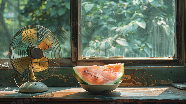 夏季西瓜避暑清凉图片