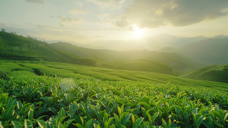 绿色有机种植茶园茶叶图片