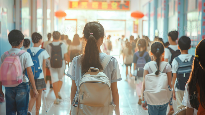 学生放学回家背影的图片