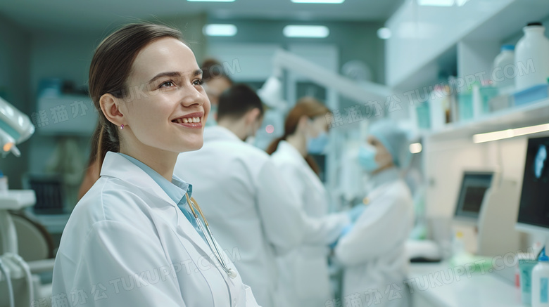 医疗团队女医生特写图片