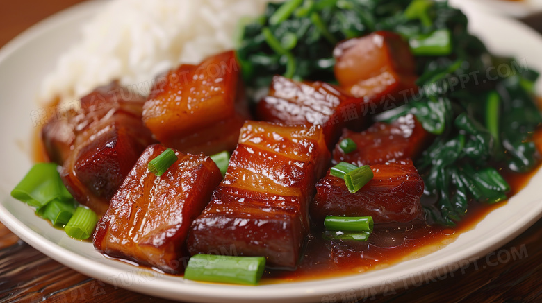 盘中的中餐美食红烧肉图片