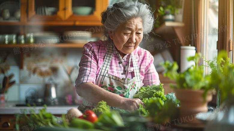 老奶奶做家务老人图片