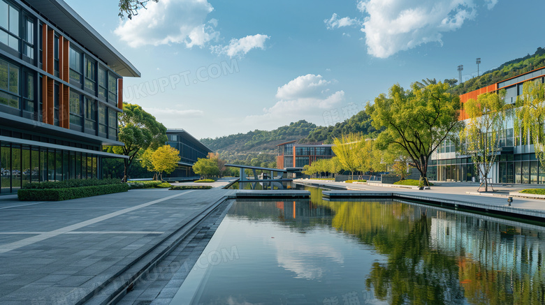 学校场景教学楼校园图片