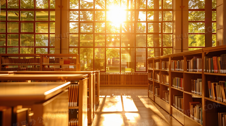 图书馆学校场景教育图片