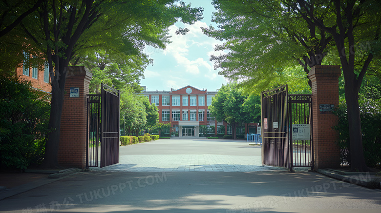 学校大门场景图片