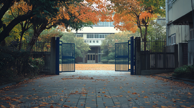 学校大门场景图片