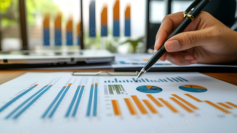 办公图表商务办公场景图片