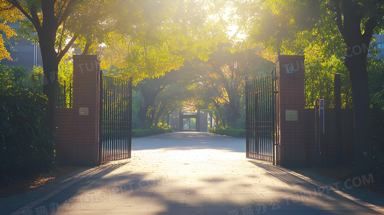 学校大门场景图片