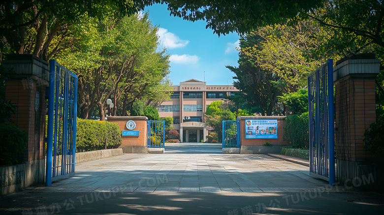 学校大门场景图片