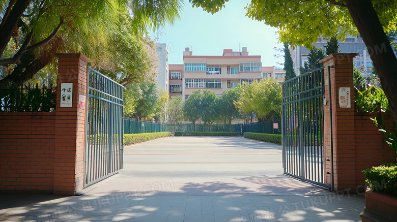 学校大门场景图片