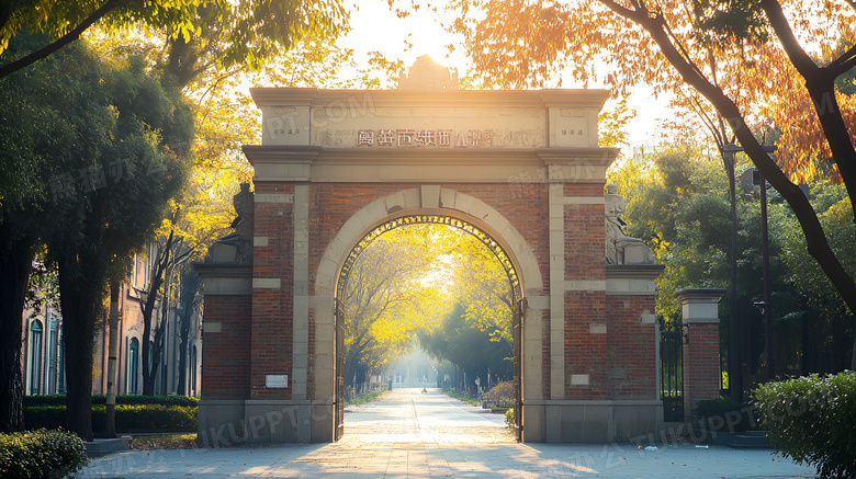 学校大门场景图片