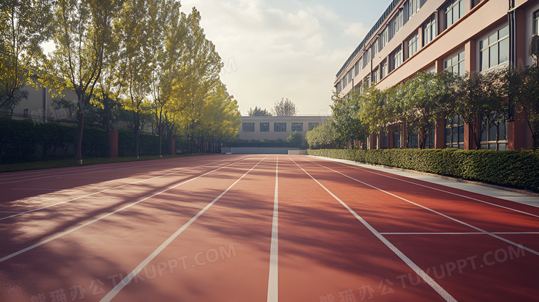 学校田径跑道场景图片