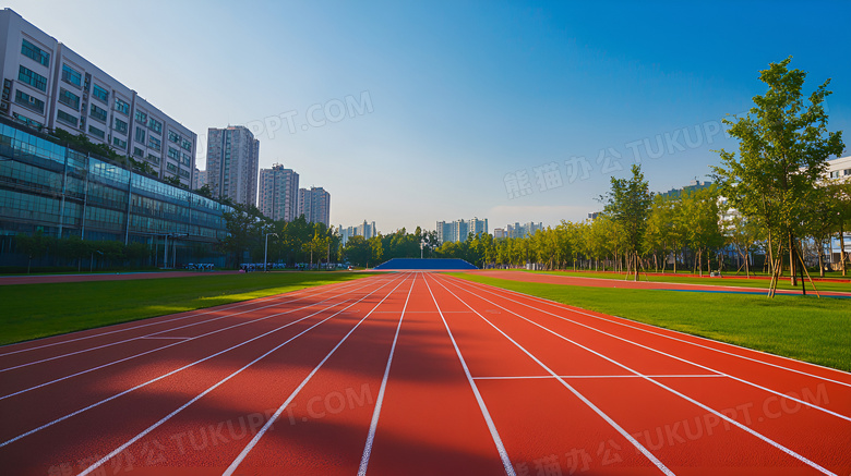 学校田径跑道场景图片