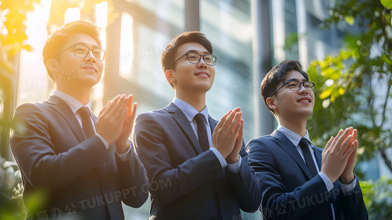 商务男士鼓掌图片