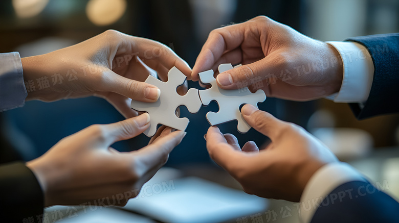 多人拼图团队合作图片