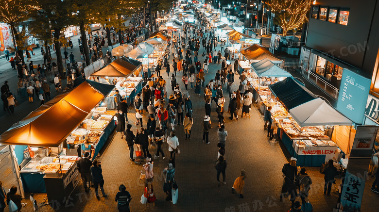 逛街夜市摊位集市摆摊图片