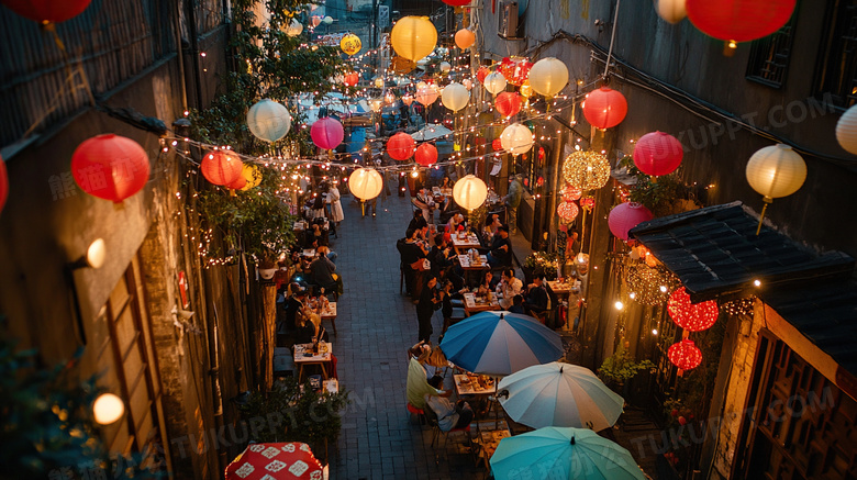 夜市俯瞰摊位摆摊图片