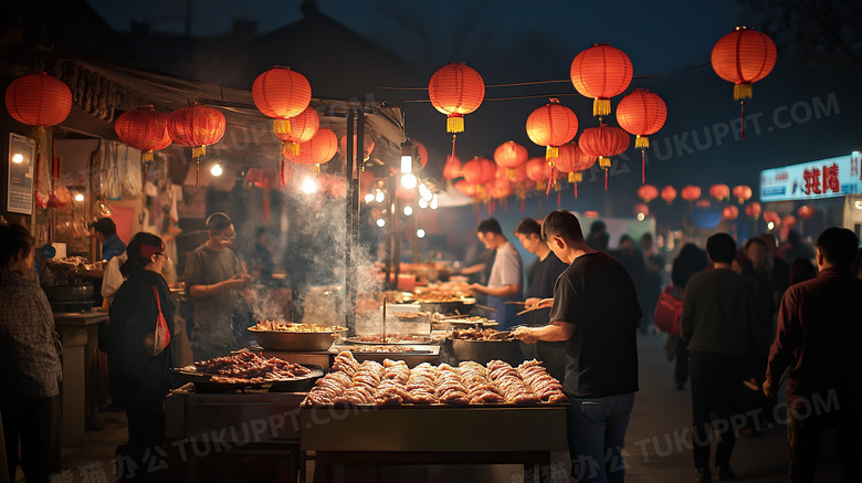 夜市大排档摊位摆摊图片