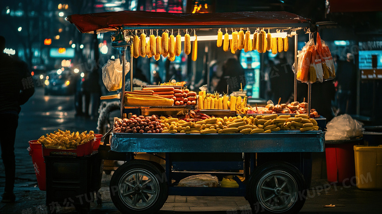 夜市菜市场摊位摆摊图片