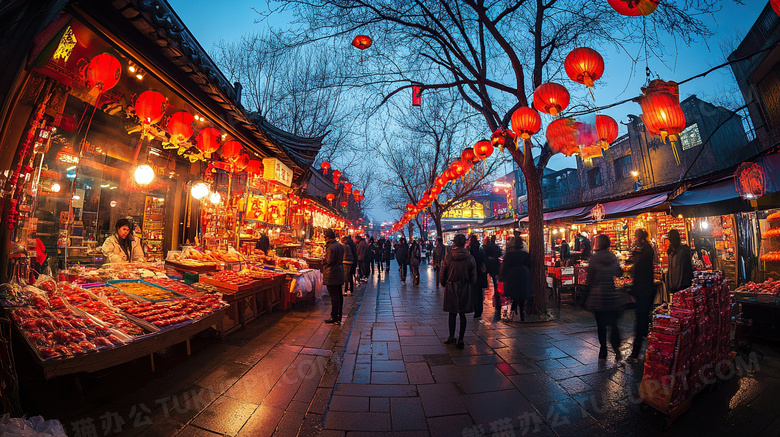 夜市摊位地摊逛街图片