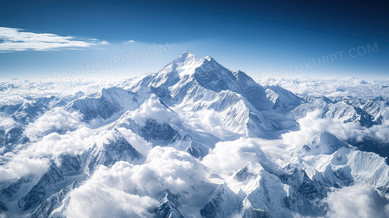 自然风景航拍雪山全景图片