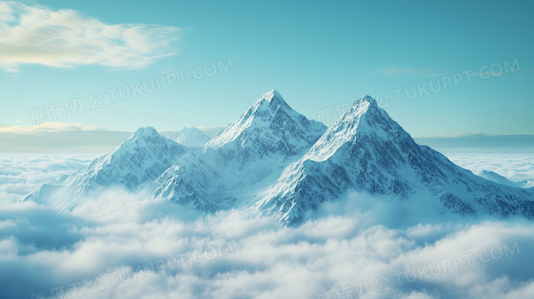 自然风景雪山云海图片