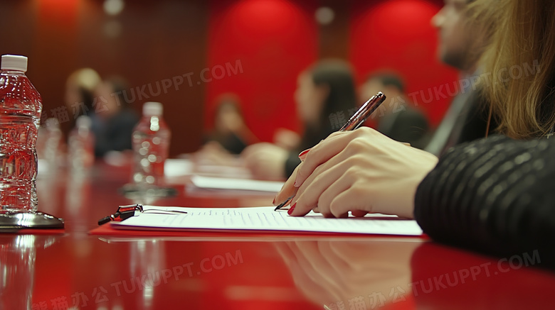 商务办公环境局部特写的图片