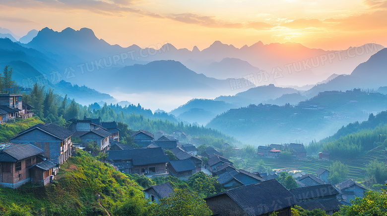 山区农村乡村民居景色图片