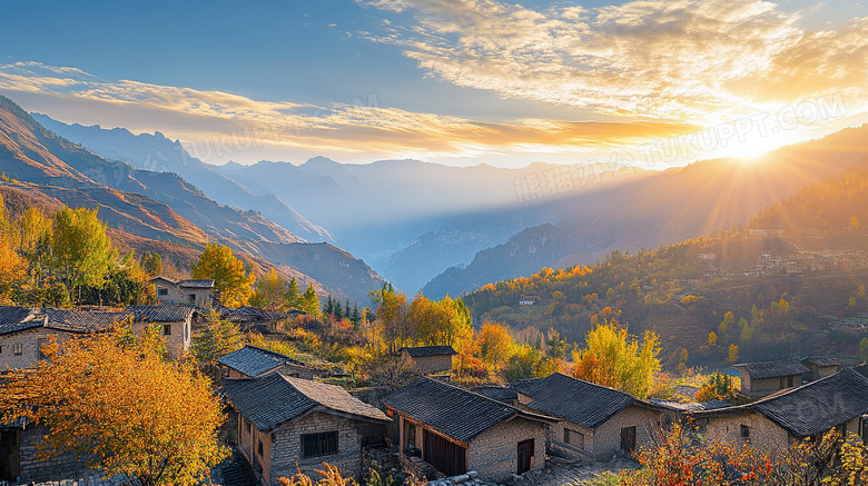 山区农村乡村民居景色图片